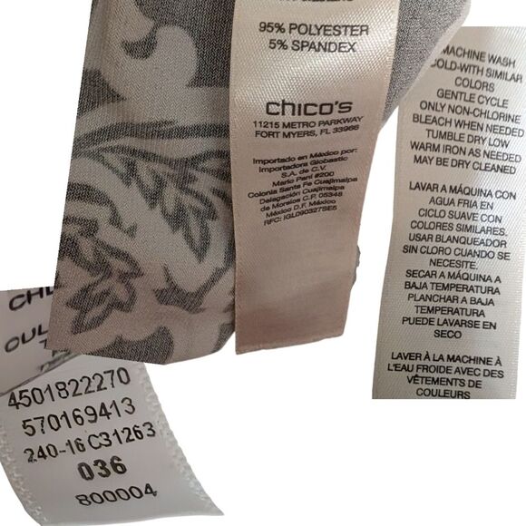 Chico's geometric print on elastic waist pants 3/Large travel comfort Paisley - Picture 9 of 13